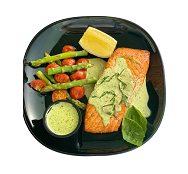 Salmon with Creamy Pesto Sauce (Keto)